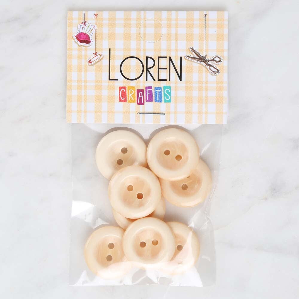 Loren Crafts 8'li Krem Düğme - 1723